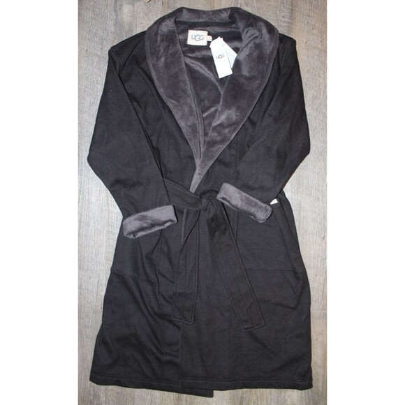UGG Robinson Men's Black Bear‎ Heather Robe NEW! SZ XS/S - Picture 1 of 4